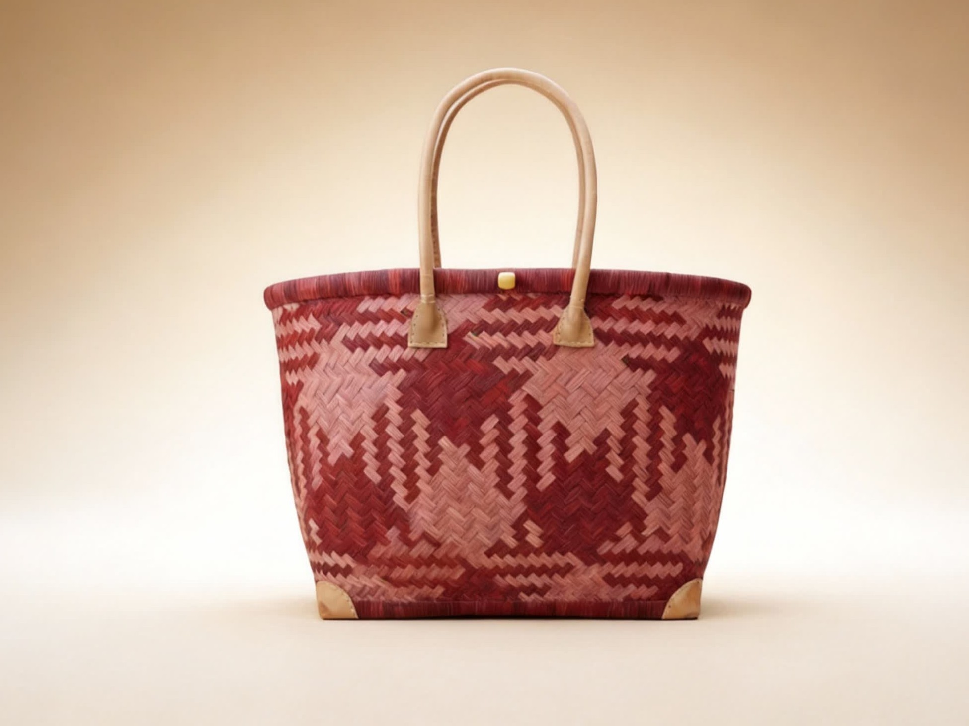 Panier traditionnel malgache rouge paille