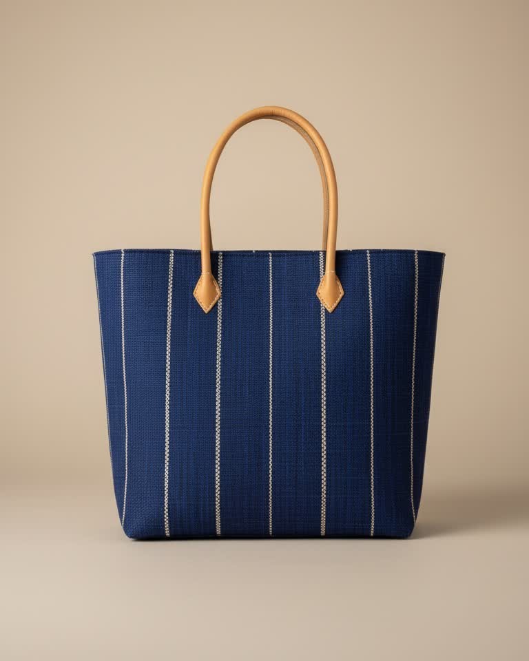 Panier tissu madagascar bleu pliable